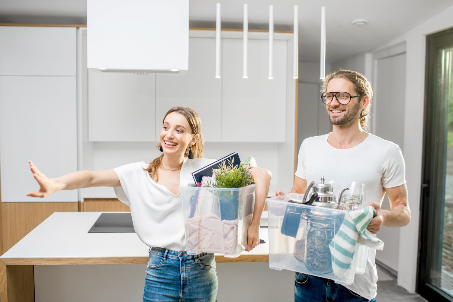 couple organising their house