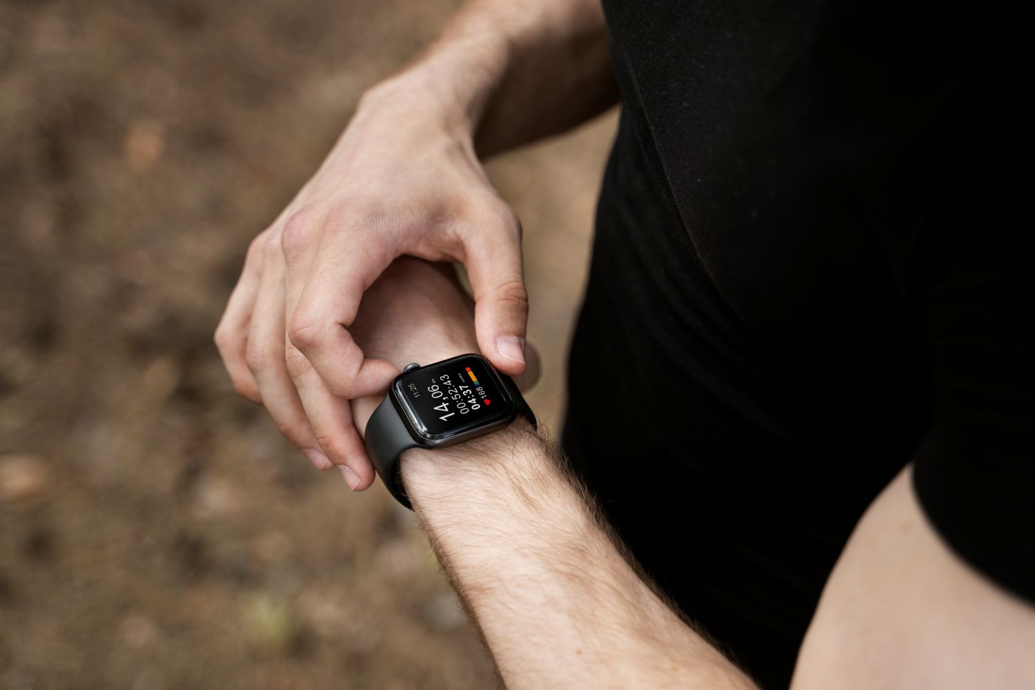 man wearing a smart watch
